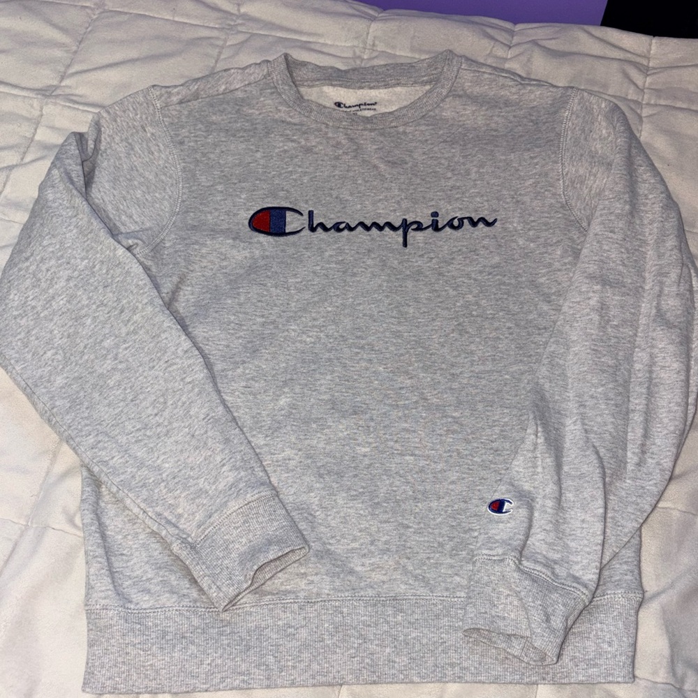 Champion Heather Gray Athletic Crew Neck Sweatshirt